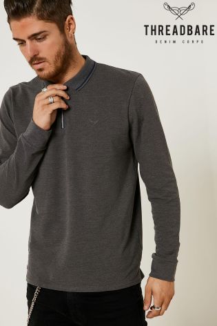 Threadbare Long Sleeve Polo Shirt